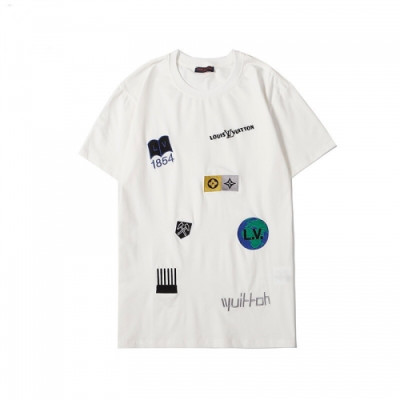 Louis vuitton 2020 Mens Logo Cotton Short Sleeved Tshirts - 루이비통 2020 남성 로고 코튼 반팔티 Lou01993x.Size(s - 2xl).화이트