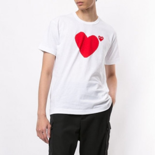 [꼼데가르송]Cdgplay 2020 Mm/Wm Heart Cotton Short Sleeved Polo Tshirts - 꼼데가르송 2020 남/녀 하트 코튼 반팔 폴로티 Cdg0077x.Size(s - xl).화이트
