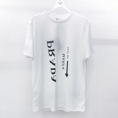 [프라다]Prada 2020 Mens Basic Logo Silket Short Sleeved Tshirts  - 프라다 2020 남성 베이직 로고 실켓 반팔티 Pra01096x.Size(s - l).화이트