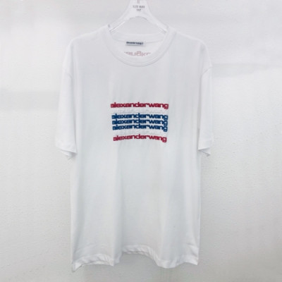 [매장판]Alexsander Wang 2020 Mens Logo Cotton Short Sleeved Tshirts - 알렉산더왕 2020 남성 로고 코튼 반팔티 Alw0123x.Size(s - l).화이트