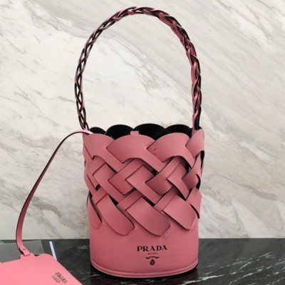 Prada 2020 Women Leather Bucket Tote Shoulder Bag ,23CM - 프라다 2020 여성용 레더 버킷 토트 숄더백 1BH049-1,23CM,핑크