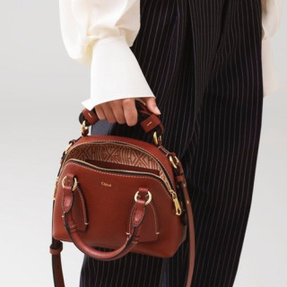 Chole 2020 Daria Leather Tote Shoulder Bag, 22cm -  끌로에 2020 다리아 레더 체인 토트 숄더백,CLB0202,22cm,브라운