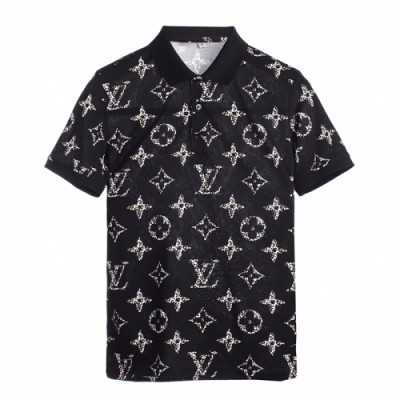 [루이비통]Louis vuitton 2020 Mens Logo Cotton Short Sleeved Polo Tshirts - 루이비통 2020 남성 로고 코튼 폴로 반팔티 Lou02022x.Size(m - 3xl).블랙