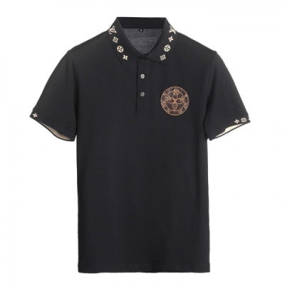 [루이비통]Louis vuitton 2020 Mens Logo Cotton Short Sleeved Polo Tshirts - 루이비통 2020 남성 로고 코튼 폴로 반팔티 Lou02024x.Size(m - 3xl).블랙