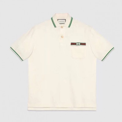 [매장판]Gucci 2020 Mens Logo Cotton Short Sleeved Polo Tshirts - 구찌 2020 남/녀 로고 코튼 폴로 반팔티 Guc02874x.Size(xs - xl).아이보리