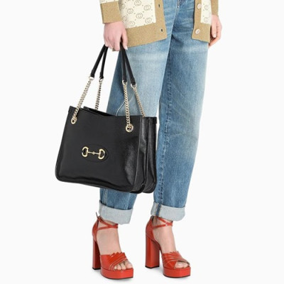 Gucci 2020 1955 Horsebit Ladies Tote Shoulder Shopper Bag ,35CM - 구찌 2020 1955 홀스빗 여성용 토트 숄더 쇼퍼백 621144,GUB1175,35cm,블랙