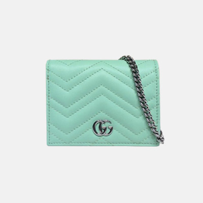 Gucci 2020 Ladies Leather Chain Wallet ,625693- 구찌 2020 여성용 레더 체인 반지갑,GUW0153.Size(11cm), 민트