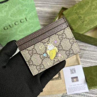 Gucci 2023 Mens/Womens Leather Card Wallet ,621887 - 구찌 2023 남녀공용 레더 카드지갑,GUW0158.Size(10cm), 브라운