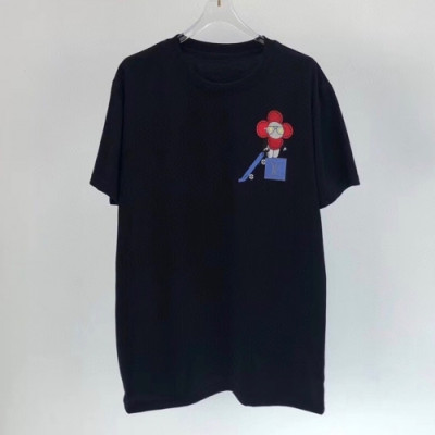 Louis vuitton 2020 Mens Logo Cotton Short Sleeved Tshirts - 루이비통 2020 남성 로고 코튼 반팔티 Lou02032x.Size(s - 2xl).블랙