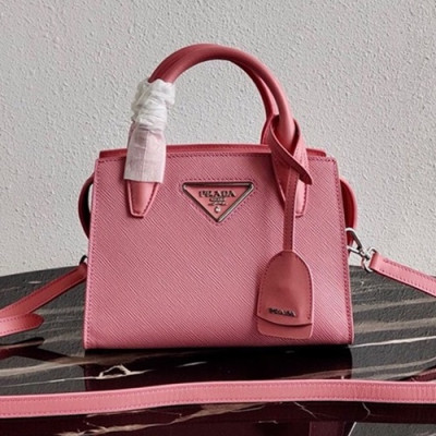 Prada 2020 Leather Tote Shoulder Bag,22CM - 프라다 2020 레더 토트 숄더백,1BA269-5,22cm,핑크