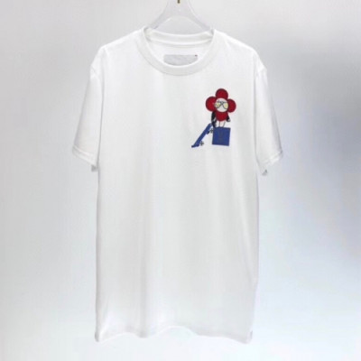 Louis vuitton 2020 Mens Logo Cotton Short Sleeved Tshirts - 루이비통 2020 남성 로고 코튼 반팔티 Lou02033x.Size(s - 2xl).화이트