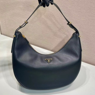 Prada 2024 Leather Hobo Tote Shoulder Bag,35CM - 프라다 2024 레더 호보 토트 숄더백,1BC132-3, 35cm,블랙