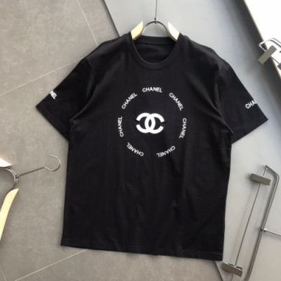 [샤넬]Chanel 2020 Mm/Wm 'CC' Logo Cotton Short Sleeved Tshirts - 샤넬 2020 남/녀 'CC'로고 코튼 반팔티 Cnl0595x.Size(s - xl).블랙