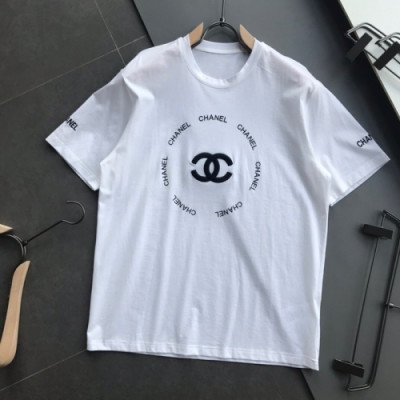 [샤넬]Chanel 2020 Mm/Wm 'CC' Logo Cotton Short Sleeved Tshirts - 샤넬 2020 남/녀 'CC'로고 코튼 반팔티 Cnl0595x.Size(s - xl).화이트