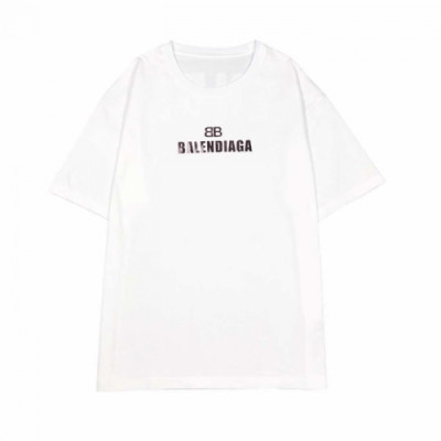 [발렌시아가]Balenciaga 2020 Mm/Wm Logo Cotton Short Sleeved Tshirts - 발렌시아가 2020 남자 로고 오버사이즈 코튼 반팔티 Bal0665x.Size(xs - l).화이트