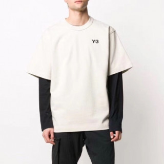 [요지야마모토]Y-3 2020 Mens Logo Basic Cotton Short Sleeved Tshirts - 요지야마모토 2020 남성 로고 베이직 코튼 반팔티 Y3/0113x.Size(s - xl).베이지