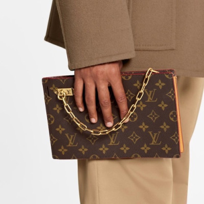 Louis Vuitton 2020 Monogram Clutch Bag ,25cm - 루이비통 2020 모노그램 클러치백 M55646,LOUB2215,25cm,브라운