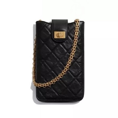 Chanel 2020 Leather Chain Shoulder Bag / Phone Bag,17CM - 샤넬 2020 레더 체인 숄더백/폰 백 CHAB1549,17CM,블랙