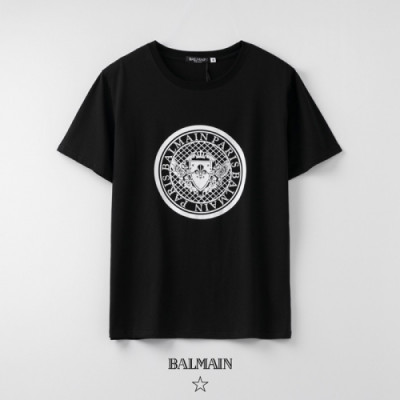 [발망]Balmain 2020 Mens Logo Cotton Short Sleeved Tshirs - 발망 2020 남성 로고 코튼 반팔티 Bam0100x.Size(s - 2xl).블랙