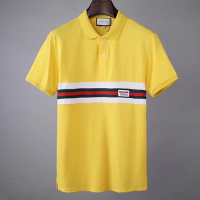 [매장판]Gucci 2020 Mens Logo Short Sleeved Polo Tshirts - 구찌 2020 남성 로고 폴로 반팔티 Guc02911x.Size(m - 2xl).옐로우