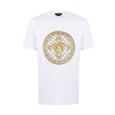 [베르사체]Versace 2020 Mens Logo Silket Short Sleeved Tshirts - 베르사체 2020 남성 메두사 실켓 반팔티 Ver0675x.Size(s - 3xl).화이트