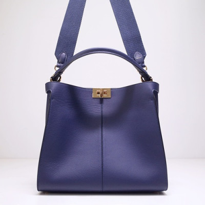 Fendi 2020 Leather Tote Shoulder Bag ,30CM - 펜디 2020 레더 여성용 토트 숄더백  FENB0558,30CM,네이비