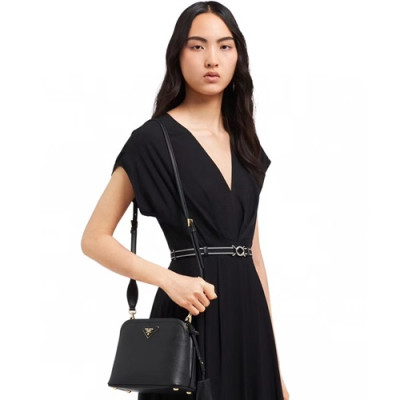 Prada 2020 Matinee Leather Tote Shoulder Bag,21CM - 프라다 2020 마티네 레더 토트 숄더백,1BA286-1,21cm,블랙