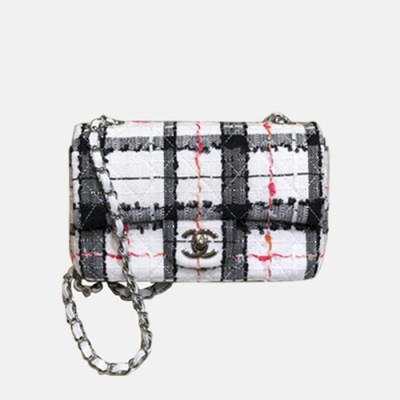 Chanel 2020 Tweed Shoulder Bag ,20CM - 샤넬 2020 여성용 트위드 숄더백  CHAB1564,20CM,화이트
