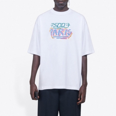 [발렌시아가]Balenciaga 2020 Mm/Wm Logo Cotton Short Sleeved Tshirts - 발렌시아가 2020 남자 로고 오버사이즈 코튼 반팔티 Bal0723x.Size(xs - l).화이트