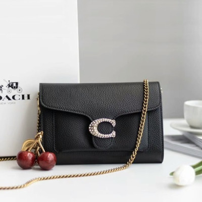 Coach 2020 Leather Shoulder Cross Bag,20cm - 코치 2020 레더 숄더 크로스백 COAB0240,20cm,블랙