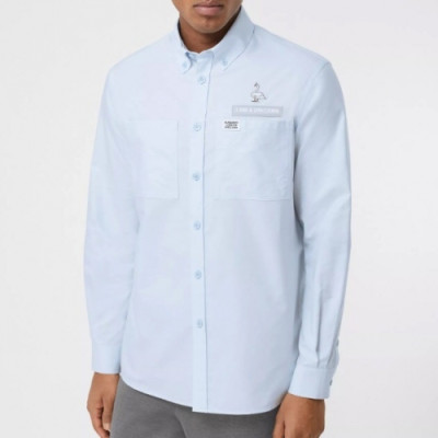 [버버리]Burberry 2020 Mens Vintage Basic Cotton Tshirts - 버버리 2020 남성 빈티지 베이직 코튼 셔츠 Bur02852x.Size(s - xl).블루