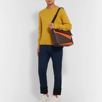 Loewe 2020 Puzzle Messenger Shoulder Bag, 36.5CM - 로에베 2020 남성용 퍼즐 메신저 숄더백 ,LOEB0438, 36.5CM, 브라운