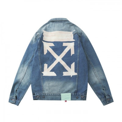 [오프화이트]Off-white 2020 Mens Logo Casual Denim Jackets - 오프화이트 2020 남성 로고 캐쥬얼 데님 재킷 Off0510x.Size(m - 2xl).블루