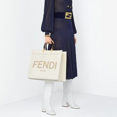 Fendi 2020 Women Tote Shopper Bag ,40CM - 펜디 2020 여성용 레더 토트 쇼퍼백  FENB0587,40CM,화이트