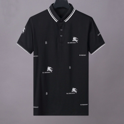 [버버리]Burberry 2020 Mens Logo Cotton Short Sleeved Polo Tshirts - 버버리 2020 남성 로고 코튼 폴로 반팔티 Bur02859x.Size(m - 3xl).블랙