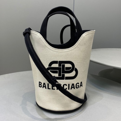 Balenciaga 2020 Canvas Bucket Tote Shoulder Bag,23CM - 발렌시아가 2020 캔버스 버킷 토트 숄더백,BGB0617,23CM,베이지