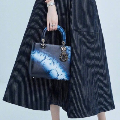 Dior 2020 Lady Dior Tote Shoulder Bag,17CM - 디올 2020 레이디 디올 토트 숄더백 DIOB0597,17CM, 블루