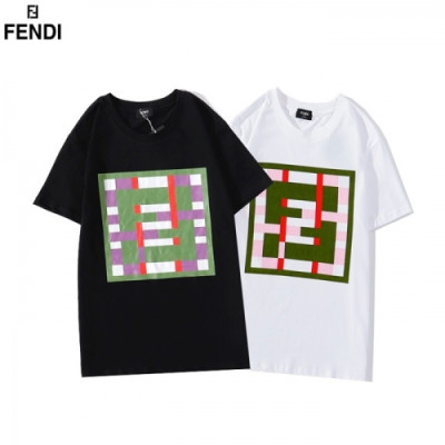 [펜디]Fendi 2020 Mens Logo Casual Short Sleeved Tshirts - 펜디 2020 남성 로고 캐쥬얼 코튼 반팔티 Fen0787x.Size(s - 2xl).블랙