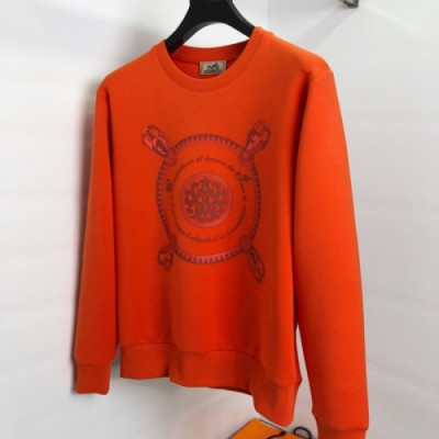 Hermes 2020 Mens Crew-neck Casual Cotton Tshirts- 에르메스 2020 남성 크루넥 캐쥬얼 코튼 기모 긴팔티 Her0508x.Size(m - 2xl).오렌지