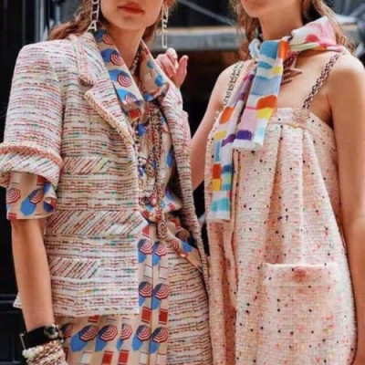 [샤넬]Chanel 2020 Ladies Trendy Tweed One-pieces - 샤넬 2020 여성 트렌디 트위드 원피스 Cnl0609x.Size(s - l).핑크