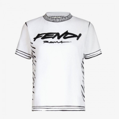 [펜디]Fendi 2020 Mens Logo Casual Short Sleeved Tshirts - 펜디 2020 남성 로고 캐쥬얼 코튼 반팔티 Fen0795x.Size(xs - l).화이트