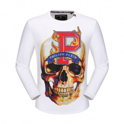 [필립플레인]Philipp Plein 2020  Mens Skull Logo Cotton Man-to-man Tshirt - 필립플레인 2020 남성 스컬 로고 코튼 맨투맨 Phi0126x.Size(m - 3xl).화이트