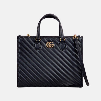 Gucci 2020 Leather Tote Shoulder Bag,35CM - 구찌 2020 레더 토트 숄더백 627332,GUB1221,35CM,블랙