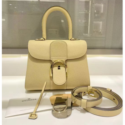 Delvaux 2023 Brillant Leather Tote Shoulder Bag,20CM - 델보 2023 레더 토트 숄더백,DVB0363.20CM,연노랑