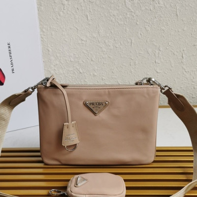 Prada 2020 Nylon Shoulder Bag ,25CM - 프라다 2020 나일론 숄더백 ,1BH046-2,25CM,베이지