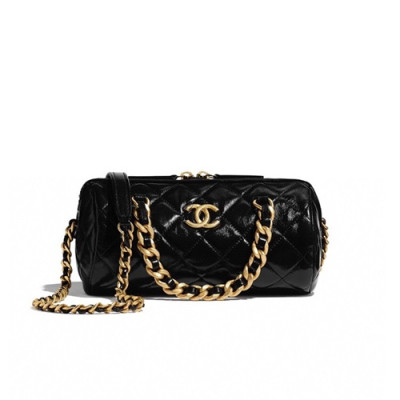 Chanel 2020 Leather Chain Tote Shoulder Bag ,22CM - 샤넬 2020 레더 체인 토트 숄더백  CHAB1570,22CM,블랙