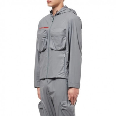 [프라다]Prada 2020 Mens Logo Casual Leather Jackets - 프라다 2020 남성 로고 캐쥬얼 가죽 자켓 Pra01101x.Size(m - 3xl).그레이