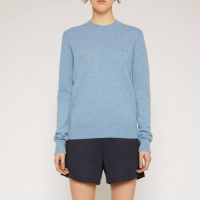 [아크네]Acne 2020 Womens Patch Point Wool Sweater - 아크네 2020 여성 패치 포인트 울 스웨터 Acn0097x.Size(s - l).블루