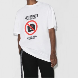 [베트멍]Vetements 2020 Mm/Wm Printing Logo Cotton Short Sleeved Oversize Tshirts - 베트멍 2020 남/녀 프린팅 로고 코튼 오버사이즈 반팔티 Vet0091x.Size(xs - l).화이트