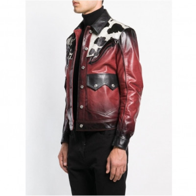 [1:1]Saint Laurent 2020 Mens Casual Flannel Leather Jackets - 입생로랑 2020 남성 캐쥬얼 플란넬 가죽 자켓 Ysl0087x.Size(m - 3xl).레드